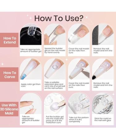 Buy Solid Builder Gel for 3D Nail Art - Non-Sticky Sculpting Gel Clear White & Nude - Perfect for Nail Extensions & Carving - International Shipping Available - Buy Online on GoSupps.com