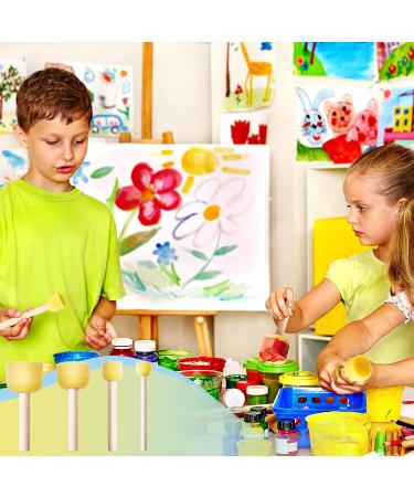 300 Pcs Sponge Foam Brush Set for Kids - Wooden Handle Paint Tools for Arts, Crafts, Painting, Stencils - Assorted Sizes 0.6, 0.8, 1.2, 1.6 - Buy Online on GoSupps.com