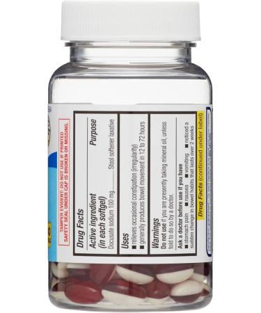 Equate Stool Softener Laxative Softgels 100mg - Effective Gentle Constipation Relief Easy-to-Swallow 140 Count Pack for Regular Digestive Support + CreateAndBundle Sticker - Buy Online on GoSupps.com