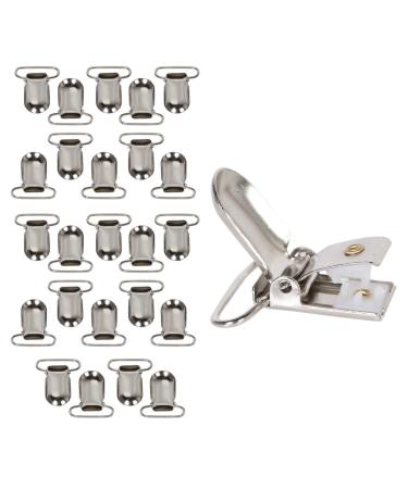 Andux YJK-01 Suspender Clips Silver 25 Pack