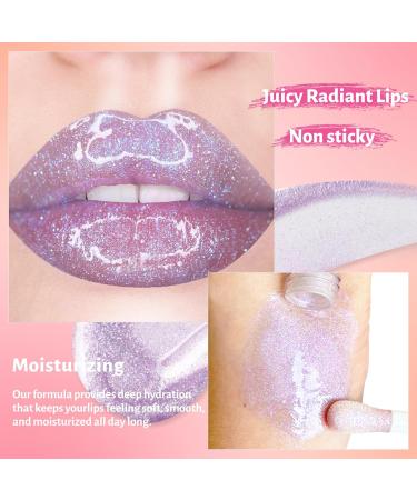 UCANBE 3 Reflective Color Lip Glow Oil | Intense Moisture Lip Oil - Non-Sticky Gloss for All-Day Wear in Pink Crystal & Mermaid Colors - Buy Online on GoSupps.com