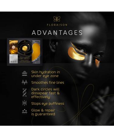 30 Pairs 24k Gold Under Eye Mask Patches - Anti-Aging Treatment for Wrinkles, Puffy Eyes, with Collagen and Hyaluronic Acid Serum - Buy Online on GoSupps.com