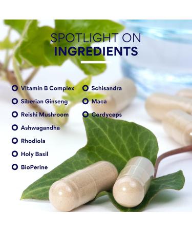 Research Verified Energy Booster - Natural Energy Support - 60 Capsules - Caffeine Free - B Vitamins and Adaptogens - 1 Month Supply - Buy Online on GoSupps.com