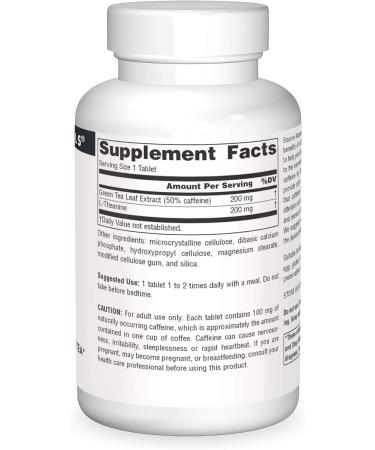 Buy Source Naturals Caffeine + L-Theanine for Energy & Focus - 120 Tablets | International Shipping - Buy Online on GoSupps.com