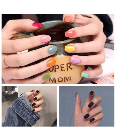 769PCS Assorted Colored Press On Nails - Medium Length Acrylic Fake Nails | EBANKU 32 Color Short Square French Nail Tips for Women & Girls - Buy Online on GoSupps.com