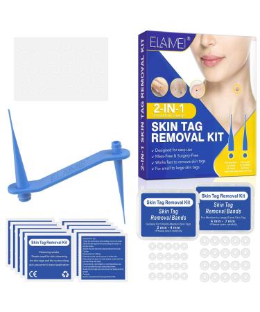 Skin Tag Removal, Two-Strip Fast Auto Tag Removal Kit, Skin Tag Repair with 40 Elastic Bands for Face, Neck