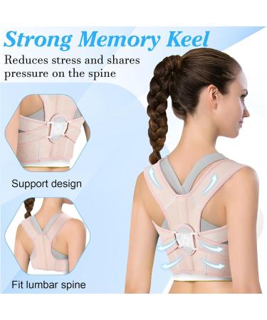 Posture Corrector for Men and Women Adjustable Upper Back Support Adjustable Spinal Posture Correction Belt X-Small Pink - Buy Online on GoSupps.com