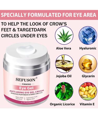 Eye Gel Best Eye Cream for Appearance of Dark Circles Puffiness Wrinkles and Bags. Super Eye Cream Moisturizer Serum for Men & Women (50ml) 50 ml - Buy Online on GoSupps.com