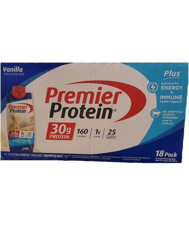 Premier Protein Shake Vanila Flavored 18 Pack/ 11 Fl Oz Net Wt 198 Fl Oz 198 Fluid_Ounces (546220)