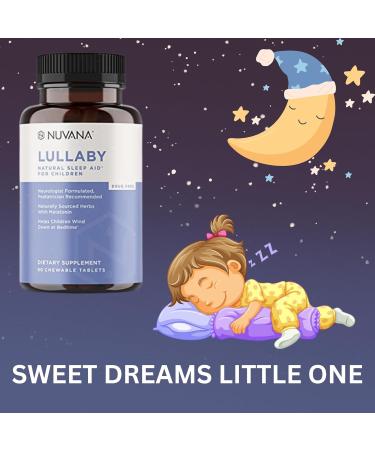 Nuvana Lullaby | Gentle Kids Natural Sleep Aid | Pediatrician Recommended | Delicious Low Dose Melatonin & Non-Habit Forming Mixed Berry Chewable Tablets | with Chamomile Magnesium for Kids 3+ - Buy Online on GoSupps.com