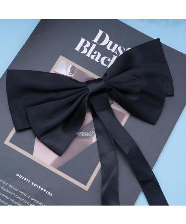 Wendalern Satin Bow Ponytail Holder Black Big Hair Bows Clips Vintage Bow Hair Clip Barrettes Satin Ribbion Bowknot Clip Headpiece Silk Bowknot Hair Accessories for Women and Girls - Buy Online on GoSupps.com