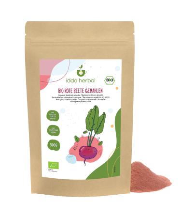 Organic Beetroot Powder (500g) Ground Beetroot Beetroot Powder from Organic Farming 100% Natural and Pure Vegan