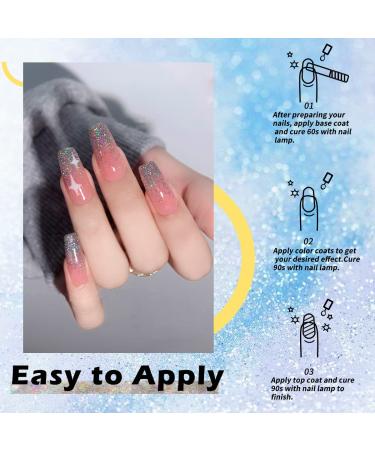 Skexiod Glitter Gel Nail Polish 15ml Holographic Soak Off UV LED Nail Polish - B105 - Buy Online on GoSupps.com