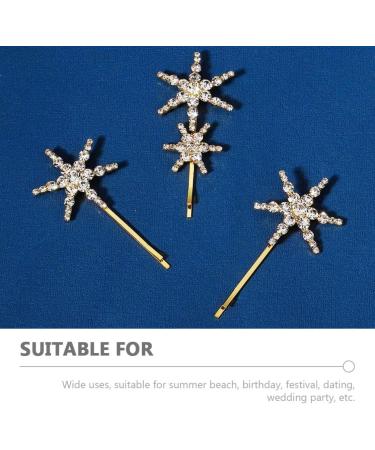 LALAFINA 1 Set Starfish Hairpin Crystal Bobby Side Clip Bangs Hair Pin Wedding Hair Barrettes Star Hair Clip Metal Hair Accessories Girls Hair Clips Headband Celebrity Rhinestones Bride - Buy Online on GoSupps.com