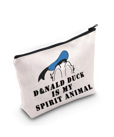 LEVLO Zippered Cosmetic Bag for Women Donald Spirit Animal