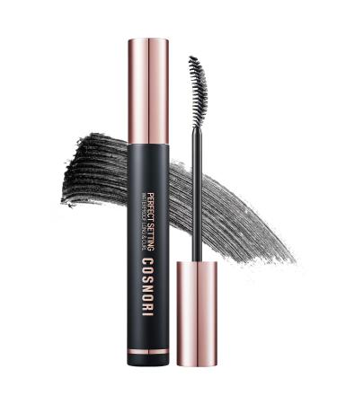 COSNORI Perfect Setting Waterproof Mascara Long & Curl - Lengthening Fiber Mascara Black Natural Lash Extension Waterproof Smudge Proof Clump Free Irritation Free Tested 0.24 fl.oz. LONG&CURL