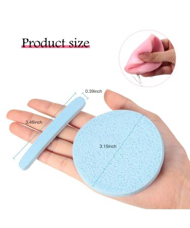 120 Pieces Compressed Facial Sponges for Estheticians - Exfoliating Makeup Removal Pads - Spa Wash Round Face Sponge Set (Yellow Blue Pink) - Buy Online on GoSupps.com