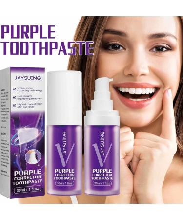  Duqulle Purple toothpaste for teeth whitening color removal stain removal protects teeth purple toothpaste kit for sensitive teeth and clean yellow teeth 30ml - Buy Online on GoSupps.com