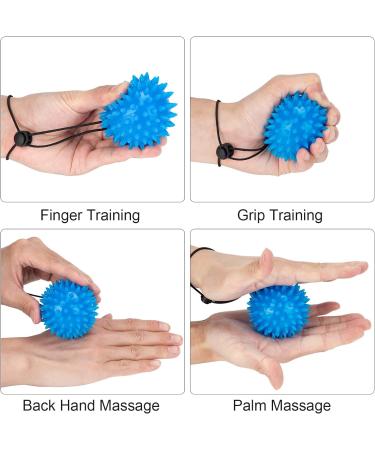 Hand Trainer Hedgehog Ball - Elastic Strap Finger Strength Training & Massage Therapy - Dark Blue - Buy Online on GoSupps.com