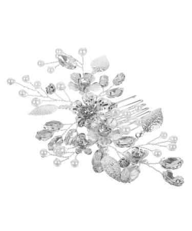 minkissy Bride Hair Side Comb Bridal Hair Comb Clip Hair Accessories Tiara Bridal Hair Side Comb Wedding Hair Side Comb Rhinestone Hair Comb Bride Rhinestones Zinc Alloy Iron Sheets