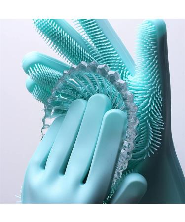 FINPAN Multi Functional Silicone Washing Gloves Kitchen Household Silicone Dishwashing Gloves Dishwashing Gloves BLUE - Buy Online on GoSupps.com