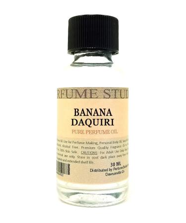 Pure Perfume Oil for Perfume Making Personal Body Oil Soap Candle Making & Incense Splash-On Clear Glass Bottle. Premium Quality Undiluted & Alcohol Free (1oz Banana Daquiri)