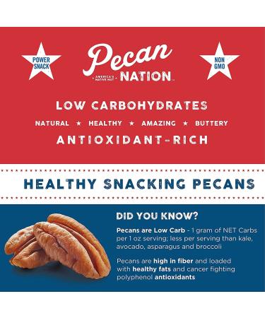 Pecan Nation Cinnamon Flavored Roasted Pecan Halves 8 oz - Natural Antioxidant-Rich Nut Snack, Non-GMO, Preservative-Free - 8 Ounce Pack - Buy Online on GoSupps.com
