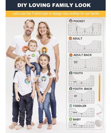 7pc Transparent Tshirt Ruler Guide for Vinyl Alignment - Heat Press HTV Craft Supplies - Buy Online on GoSupps.com