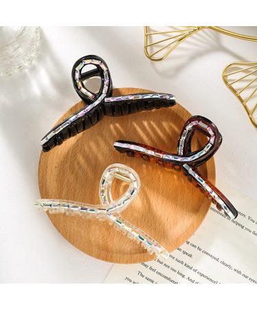 Shop Kavya Big Thick Hair Clips - Shiny Slide-Resistant Claw Clips for Women | Strong Support Grippers for All Hair Types - Buy Online on GoSupps.com