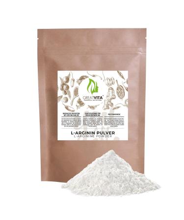GREAT VITA GreatVita L-Arginine Base Powder 400 g High Dosed | High Quality Made in Germany | HCL Free and Purely Vegetable Free Die