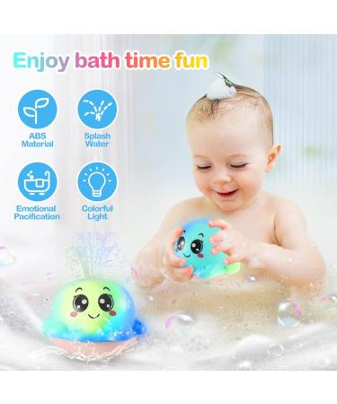 Octopus Bathly Toy: Light-Up Automatic Water Spray Toy for Kids - Smiling Blue - Buy Online on GoSupps.com