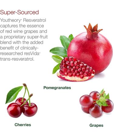 Youtheory Resveratrol with Acerola 290 Count: Powerful Antioxidant Blend - 1 Bottle - Buy Online on GoSupps.com