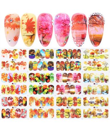 dijiusidy Nails Stickers Acrylic Fashion Maple Leaf Tips Decals Manicure Ins Printing Paste Decor Adhesive Elements Decorations - Buy Online on GoSupps.com