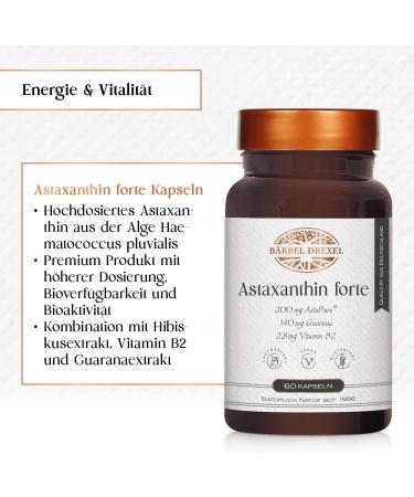 Premium Astaxanthin Capsules 6mg - High Bioavailability Antioxidants | 60 Natural Algae Capsules by Brbel Drexel - Buy Online on GoSupps.com