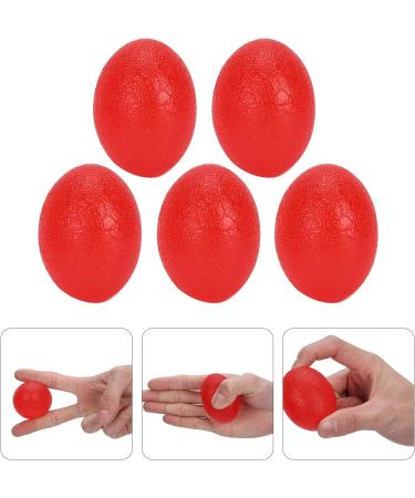 Verdant Touch Hand Massage Ball Set - 5 Silicone Handleballs for Wrist Exercise & Strength Training - Red Egg Shape - Buy Online on GoSupps.com
