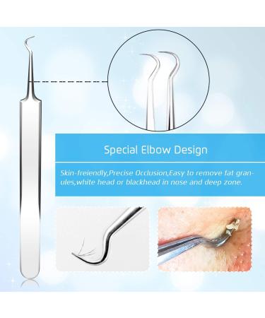Premium Blackhead Remover & Acne Extractor Set - 5 Piece Precision Tweezers for Pimple, Whitehead & Milia Removal - Buy Online on GoSupps.com
