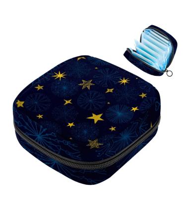 Storage bags for women's bandages boho stars blue floral pattern portable menstrual insert panty lip inlays tampons women's bandages storage holder for women school office multicolored 02