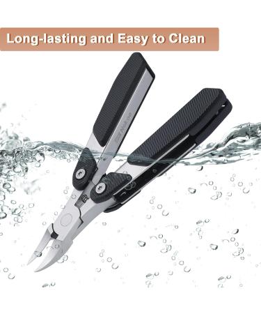 SG Nekoo Foldable Ingrown Toenail Clippers for Thick Toenail Heavy Duty Sturdy Toe Nail Clippers Portable Ultra Sharp Stainless Steel Cutter Trimmer for Men Seniors Black - Buy Online on GoSupps.com