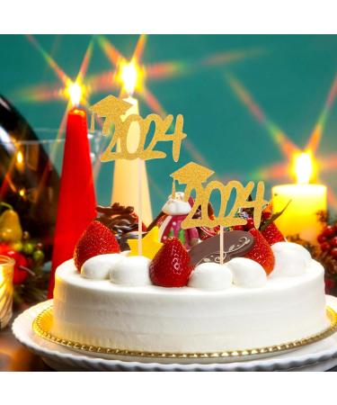 BESTonZON 10 Pack 2024 Graduation Cupcake Toppers Glitter Graduation Cupcake Picks 2024 Grad Cap Graduation Theme Party Cupcake Decorations - Buy Online on GoSupps.com