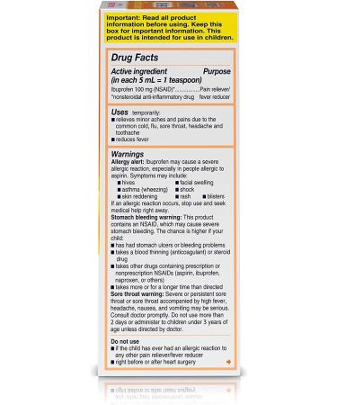Motrin Children's Dye-Free Pain Reliever/Fever Reducer Original Berry Flavor 4 oz (2 Pack) - Buy Online on GoSupps.com