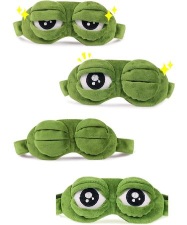 Apanphy 3D Frog Eye Mask - Funny Novelty Cartoon Eyeshade for Sleep and Travel (Green) - Buy Online on GoSupps.com
