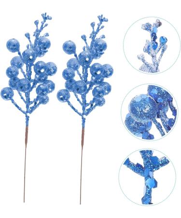 RORPOIR 10pcs Christmas Imitation Berries Christmas Stuffers Artificial Berry Christmas Fake Berry Curly Blue 19X5X5CM - Buy Online on GoSupps.com