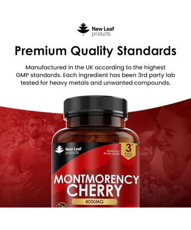 Montmorency Cherry 4000mg - 180 Tablets | High Strength Concentrate | Vegan Non-GMO | 3 Months Supply | Made in The UK - Buy Online on GoSupps.com