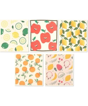 5Pcs Swedish Dishcloths for Kitchen Kitchen Dish Towels Absorbent Kitchen Dishcloths Washable Kitchen Dish Rags Soft Cellulose Sponge Cloths 7.7 x 6.7inch Kitchen Wash Rag for Washing Dishes (A) - Buy Online on GoSupps.com