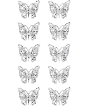 VONNST Nail Decorations 10Pcs Alloy Butterfly Metal Butterfly 3D Gold Silver Charm Jewelry X588 - Buy Online on GoSupps.com