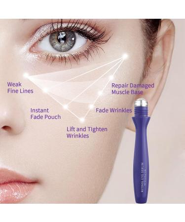 Roll-on Retinol Eye Serum for Dark Circles & Puffy Eyes | Anti-Aging, Anti-Wrinkle, Firming & Lifting Formula | Moisturizing & Contour-Improving Eye Treatment - Buy Online on GoSupps.com