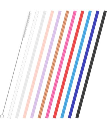 SHASUXTING 10 Pack Reusable Straws with Clearing Brush 12in Long Replacement Straws 10 Colors Tumblers Straw Replacement Food Grade Reusable Plastic Straws Durable for 40oz Tumblers Mugs Half Gallon J - Buy Online on GoSupps.com