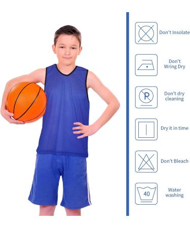 24-Piece Nylon Mesh Pinnies Scrimmage Vests for Youth Sports - Blue and Red - Buy Online on GoSupps.com