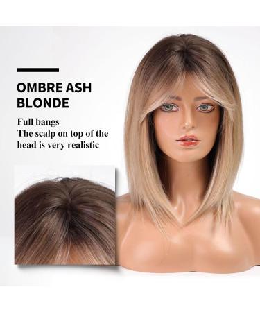 Shop Emmor Ashblonde Wigs with Curtain Bangs | Shoulder-Length Heat-Resistant Synthetic Wigs for Natural Everyday Use - Buy Online on GoSupps.com
