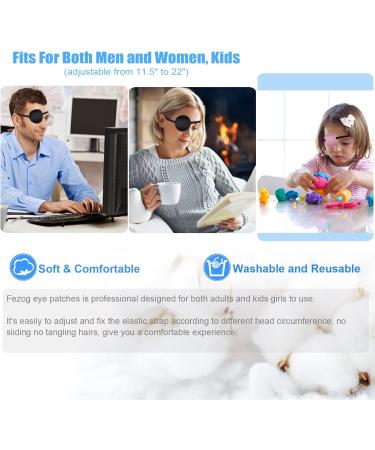 Fezog 4PCS Adjustable Eye Patches for Adults & Kids | Amblyopia Lazy Eye Treatment | Right & Left Eye Black Patches - Buy Online on GoSupps.com